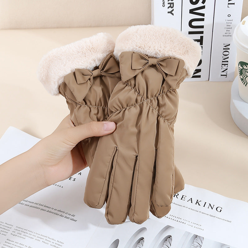 Gants chauds d'hiver pour femmes, doublés de polaire et avec écran tactile.