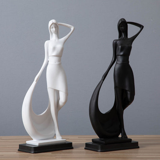 Nordique Minimaliste Abstraite Moderne Sculpture Figure Statue Résine Artisanat Décoration de La Maison - Ivory Deals Market