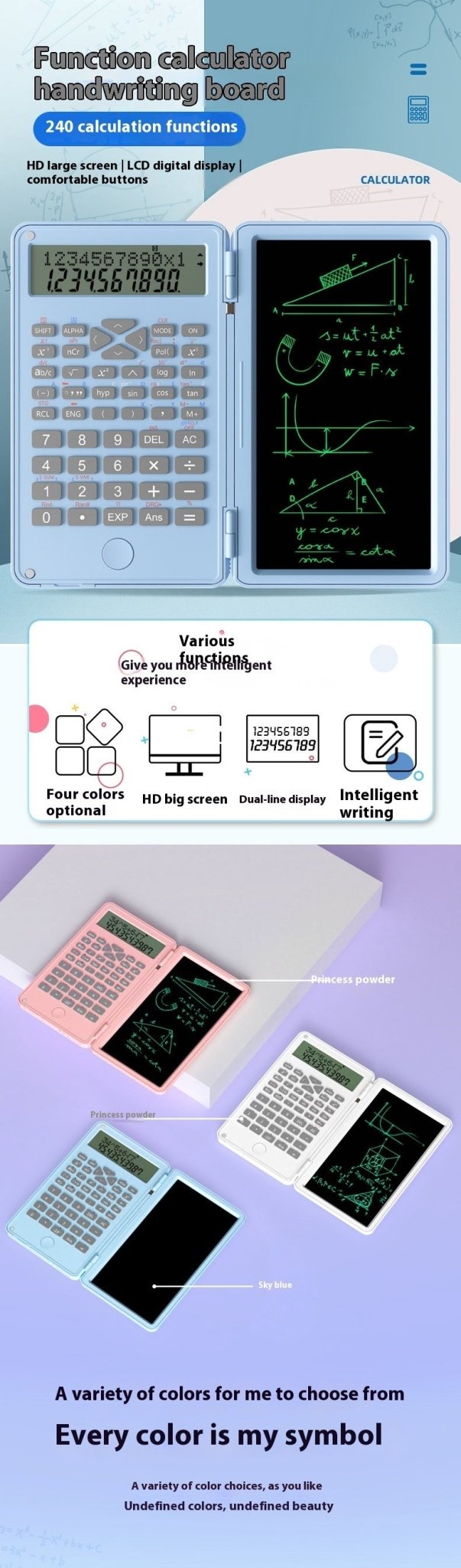 Calculatrice scientifique nouvelle spéciale pour la comptabilité, portable et de petite taille, avec fonctionnalité de tablette et prise de notes manuscrites pour les étudiants - Ivory Deals Market