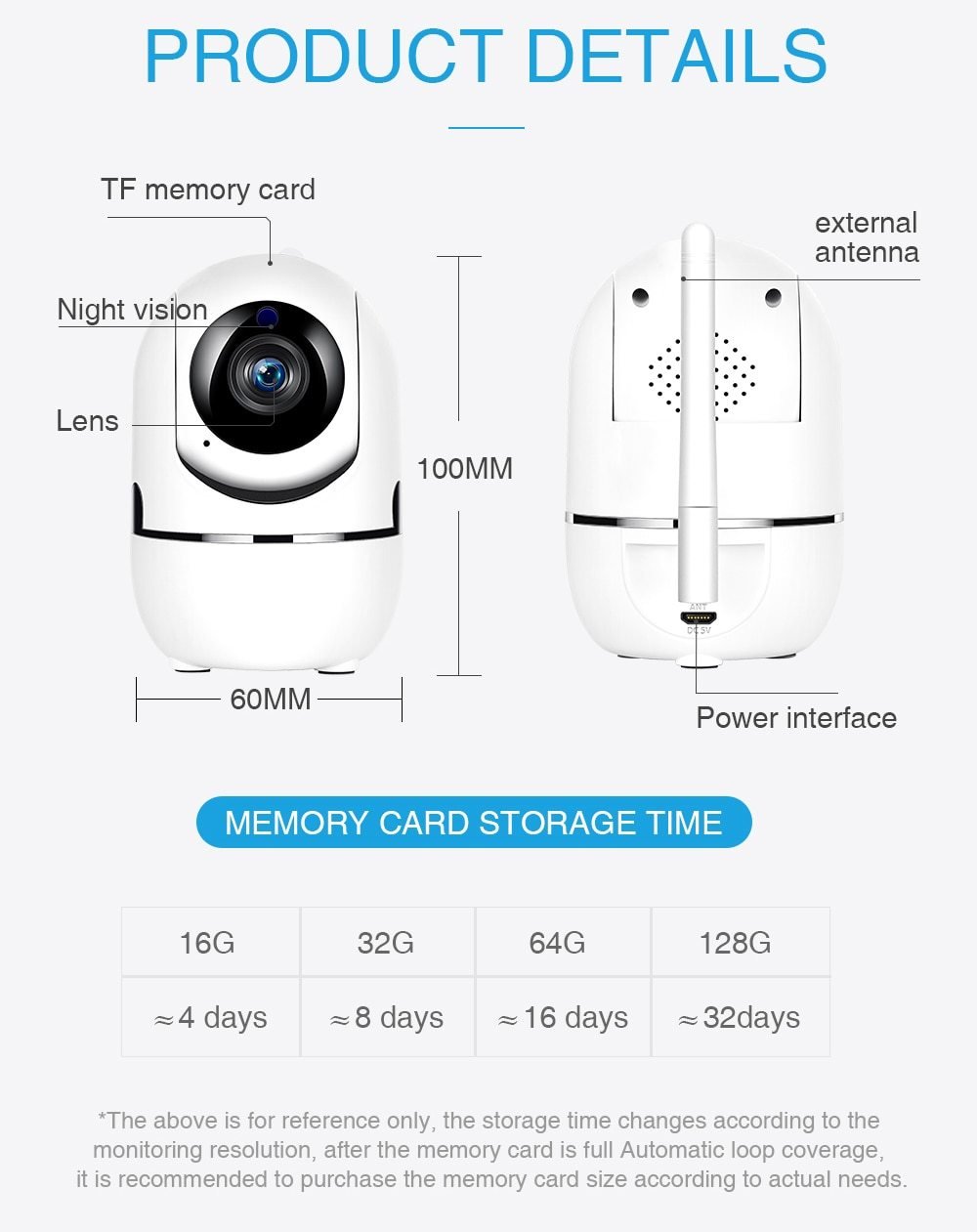 Caméra de surveillance de sécurité à domicile 1080P avec suivi automatique, prise américaine. - Ivory Deals Market