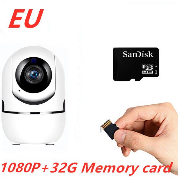 Caméra de surveillance de sécurité à domicile 1080P avec suivi automatique, prise américaine. - Ivory Deals Market