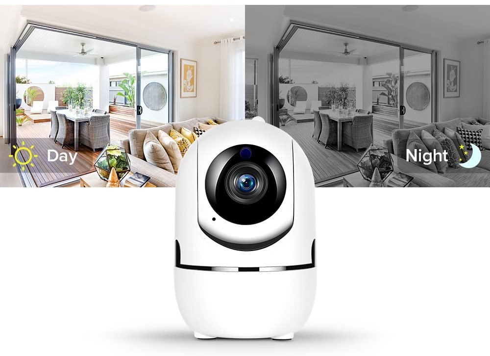 Caméra de surveillance de sécurité à domicile 1080P avec suivi automatique, prise américaine. - Ivory Deals Market