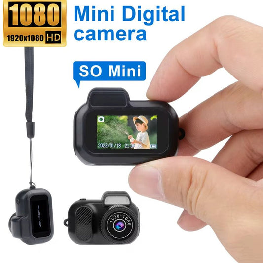 Caméra rétro miniature avec écran intérieur/extérieur 1080p HD très petite, supportant la vidéo Idéale pour les cadeaux de vacances - Ivory Deals Market