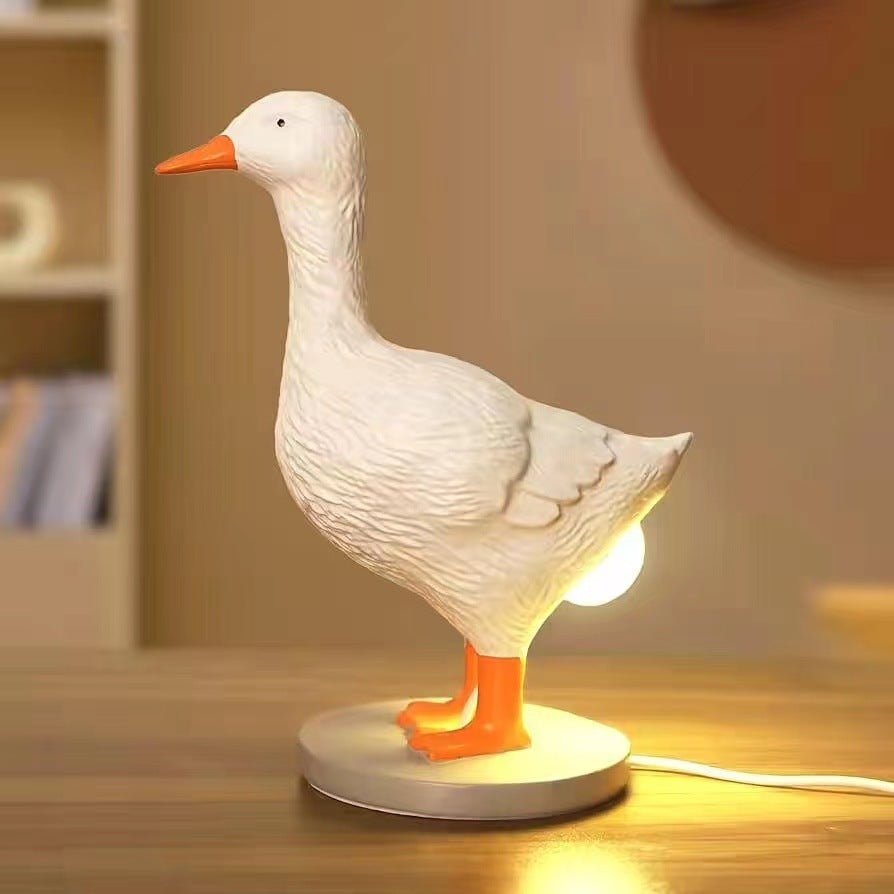 Canard Lampe Résine Artisanat Ampoule Poulet Décoration Festival Atmosphère Canard Statue Brillant - Ivory Deals Market