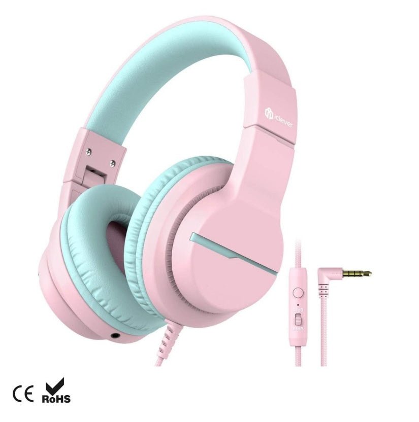 Casque avec oreilles de chat, lumière LED, volume sécurisé, son stéréo, pliable, connexion filaire 3,5 mm, adapté aux tablettes iPad. - Ivory Deals Market