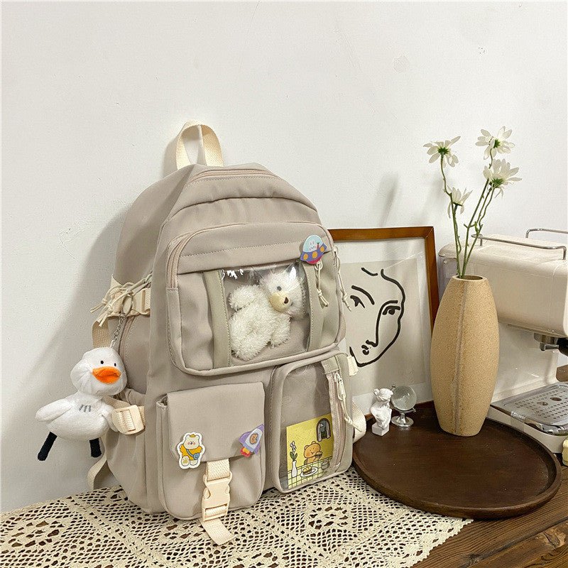 Casual Grand - capacité Sac D'école Harajuku Style Sac À Dos pour Moyen et Élèves du Secondaire - Ivory Deals Market