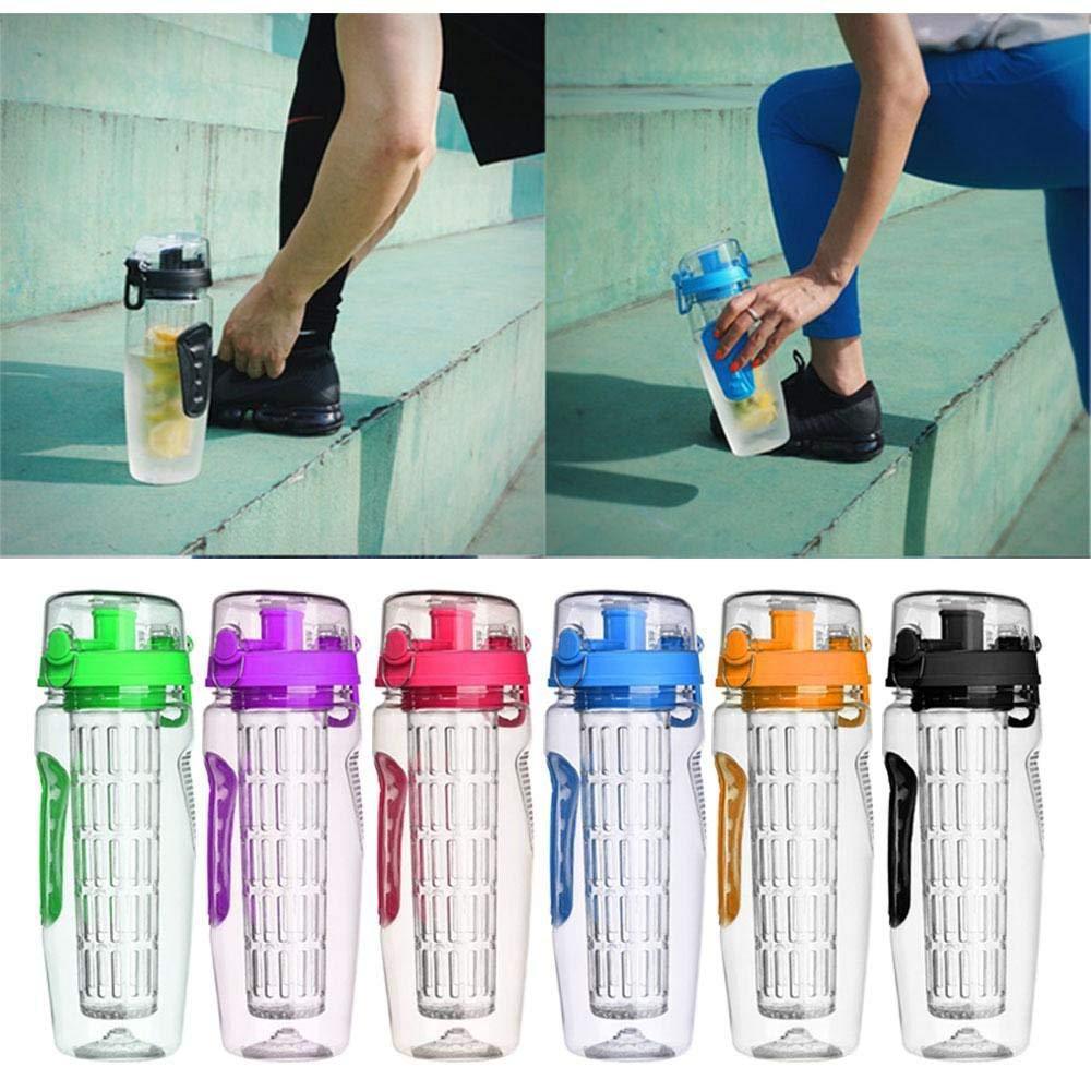 Bouteille d'eau de fruit en plastique sans BPA de 1000 ml avec infuser pour sport, agitateur à jus. Bouteille d'eau.''