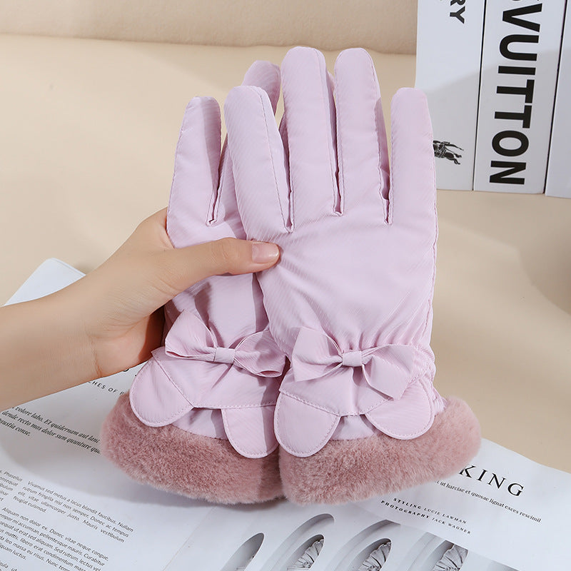 Gants chauds d'hiver pour femmes, doublés de polaire et avec écran tactile.