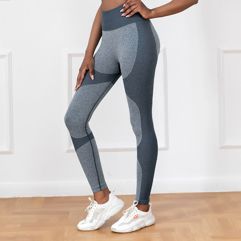 Pantalon de yoga imprimé rayé taille haute, leggings sans couture | stretch fessier à séchage rapide | pantalon de sport de course | vêtements pour femmes