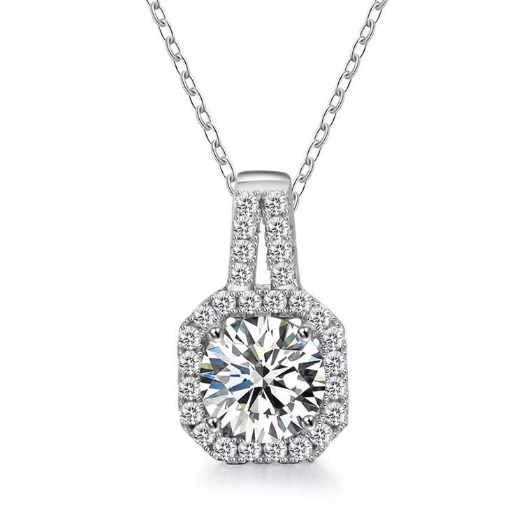 Moissanite S925 collier en argent sterling pour femmes tout-match de niche haut sens - Ivory Deals Market