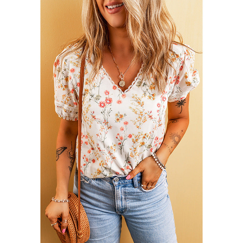 T-shirt floral personnalisé de mode pour les femmes - Ivory Deals Market