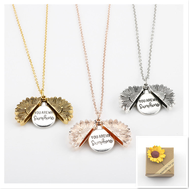 Tournesol double lettrage collier