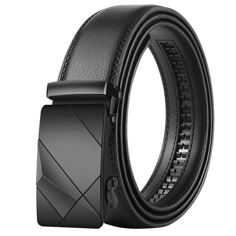 Ceinture en cuir pour hommes à boucle automatique style coréen - Ivory Deals Market