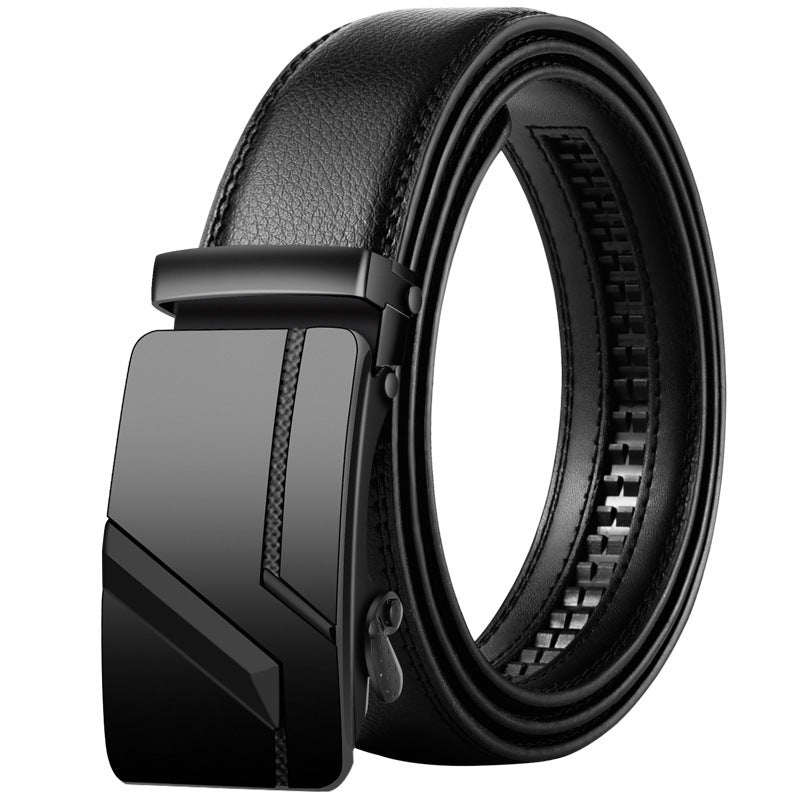 Ceinture en cuir pour hommes à boucle automatique style coréen - Ivory Deals Market