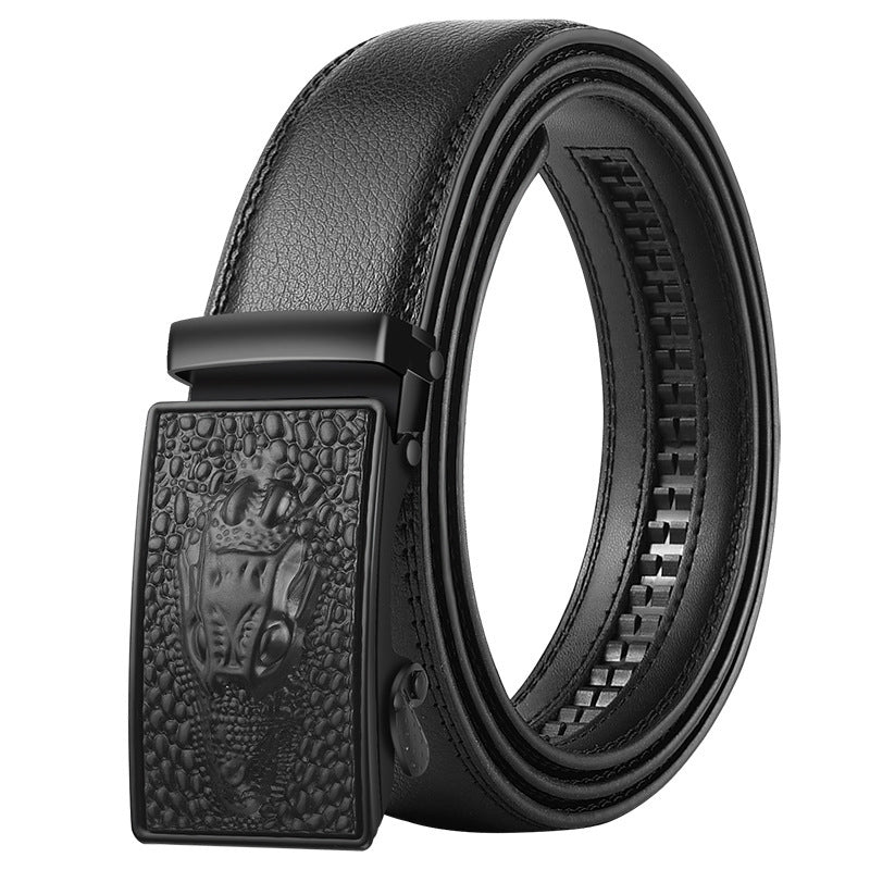 Ceinture en cuir pour hommes à boucle automatique style coréen - Ivory Deals Market