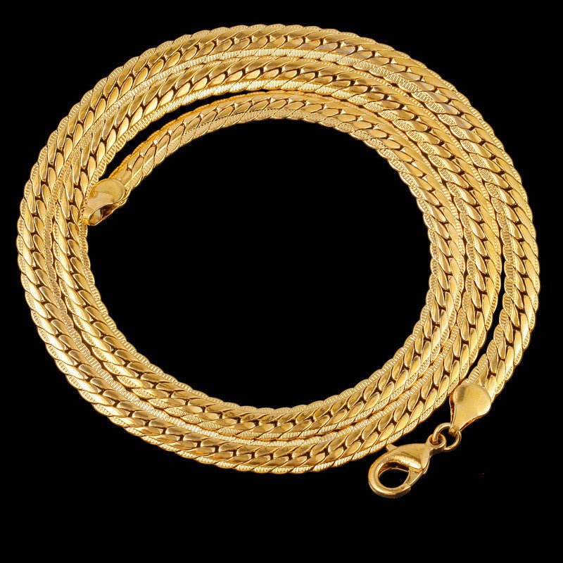 Chaîne clavicule 18K plaqué or collier hommes et femmes - Ivory Deals Market