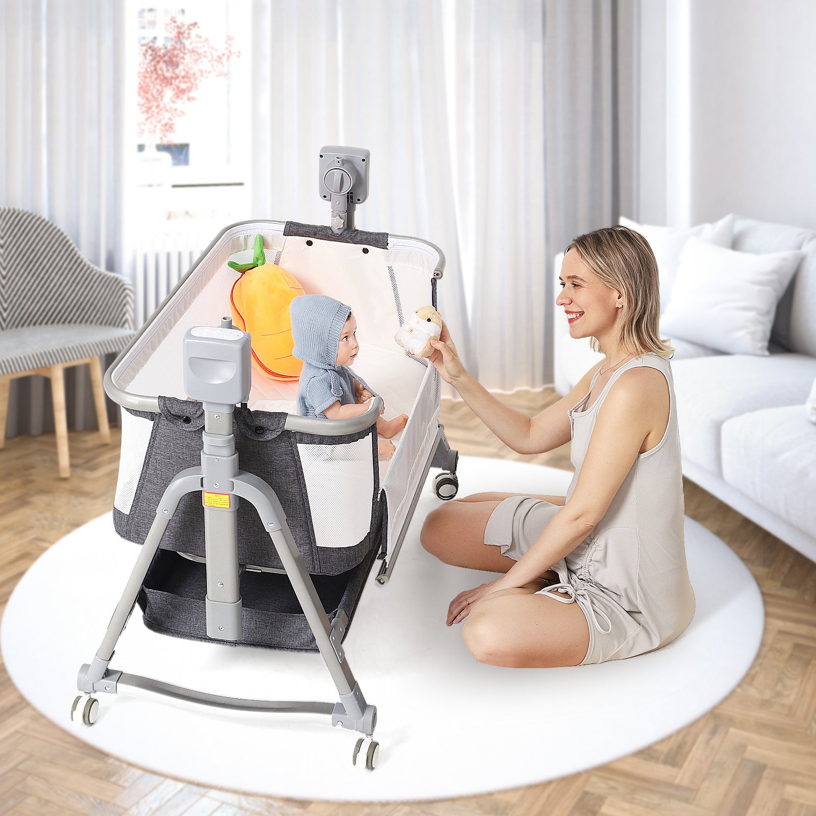 Chaise berçante électrique multifonctionnelle pour bébé, apaisement intelligent du nouveau - né, lit d'appoint, panier à bascule. - Ivory Deals Market