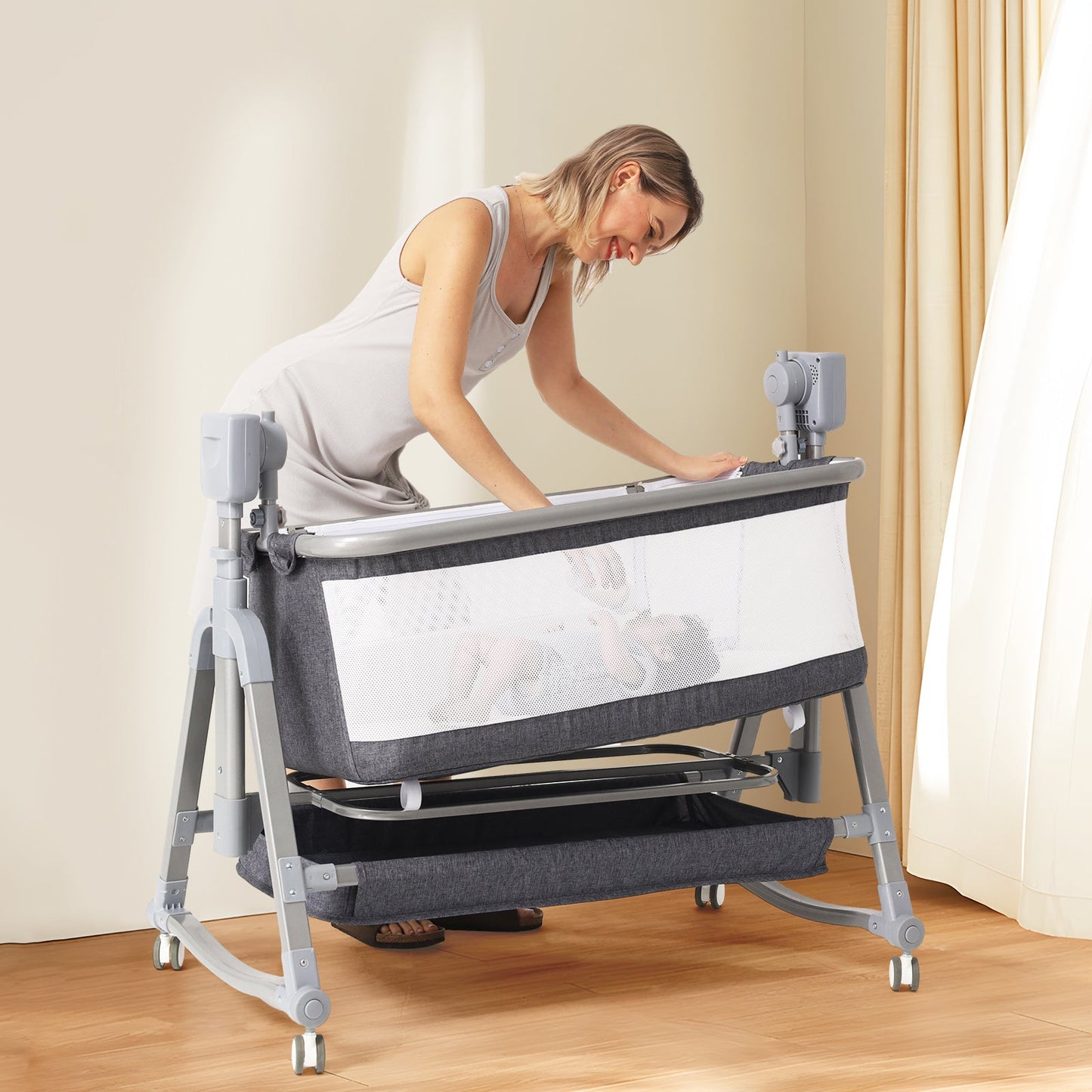 Chaise berçante électrique multifonctionnelle pour bébé, apaisement intelligent du nouveau - né, lit d'appoint, panier à bascule. - Ivory Deals Market