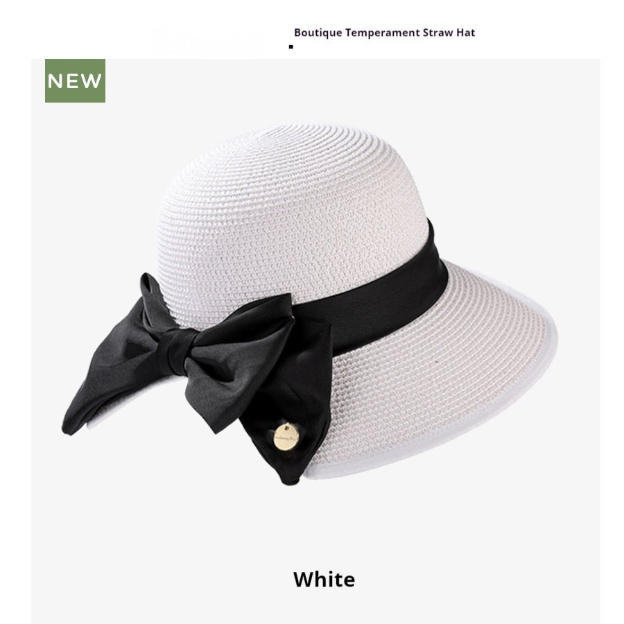 Chapeau de paille élégant pour l'été nouveau grand bord, protection solaire résistante au soleil Protection UV - Ivory Deals Market