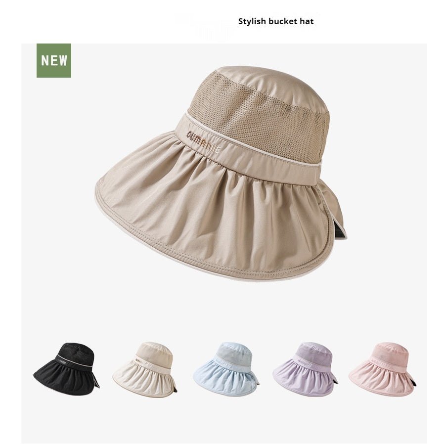 Chapeau de protection solaire d'été pour femmes, grand bord | résistant aux UV | vinyle pliable respirant - Ivory Deals Market