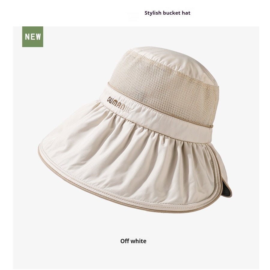 Chapeau de protection solaire d'été pour femmes, grand bord | résistant aux UV | vinyle pliable respirant - Ivory Deals Market