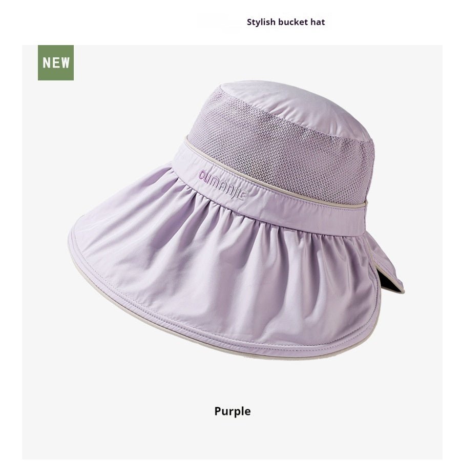 Chapeau de protection solaire d'été pour femmes, grand bord | résistant aux UV | vinyle pliable respirant - Ivory Deals Market