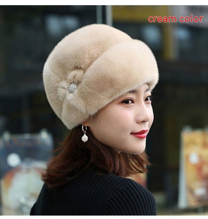 Chapeau en fausse fourrure pour femme en hiver. - Ivory Deals Market