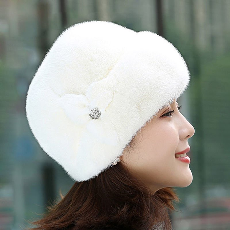 Chapeau en fausse fourrure pour femme en hiver. - Ivory Deals Market