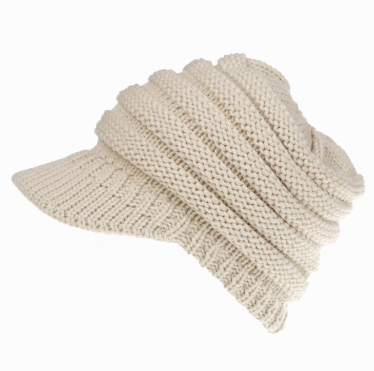 Chapeaux d'automne et d'hiver pour femmes avec queue de cheval, en tricot doux, chauds et élégants. - Ivory Deals Market