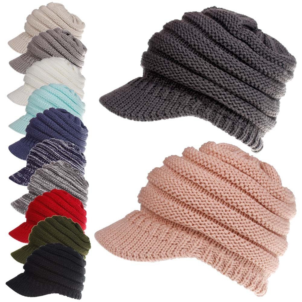 Chapeaux d'automne et d'hiver pour femmes avec queue de cheval, en tricot doux, chauds et élégants. - Ivory Deals Market