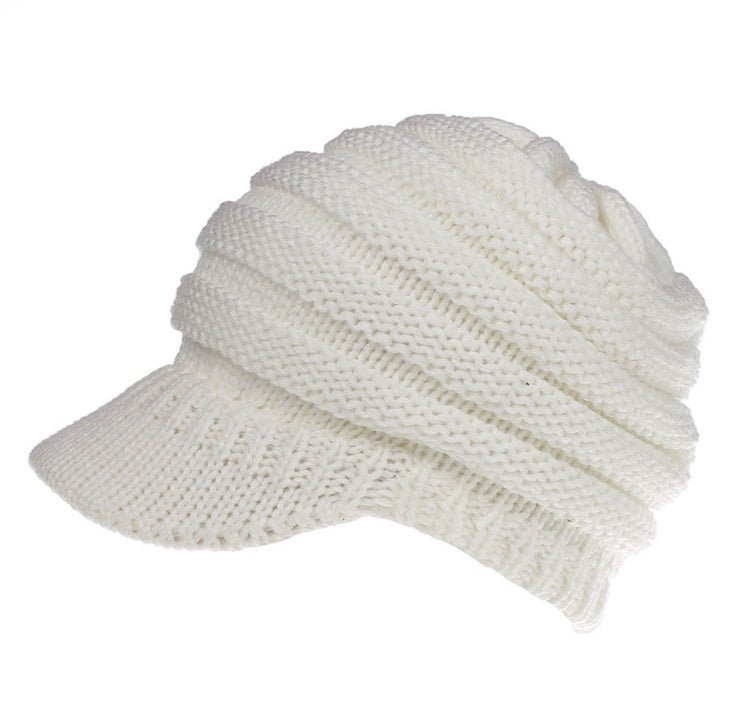 Chapeaux d'automne et d'hiver pour femmes avec queue de cheval, en tricot doux, chauds et élégants. - Ivory Deals Market