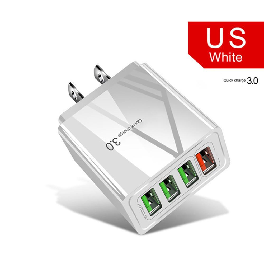 Chargeur de téléphone portable 4USB éclairé avec tête de charge 3A - Ivory Deals Market