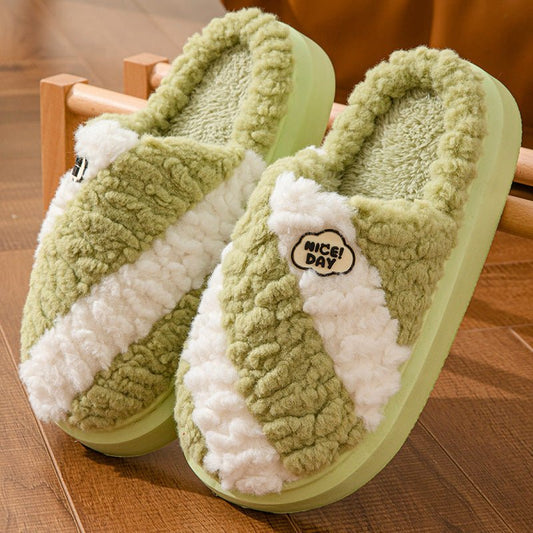 Chaussons d'intérieur assortis en couleur pour la maison, antidérapants, chauds pour l'hiver, pour femmes et hommes - Ivory Deals Market