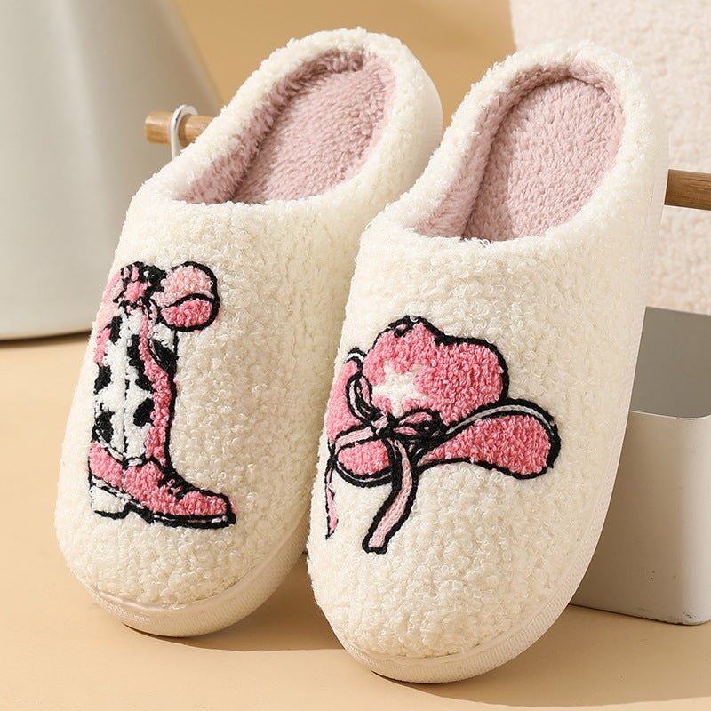 Chaussons en coton confortables, mignons et ornés de dessins animés pour femme - Ivory Deals Market