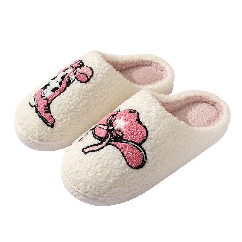 Chaussons en coton confortables, mignons et ornés de dessins animés pour femme - Ivory Deals Market