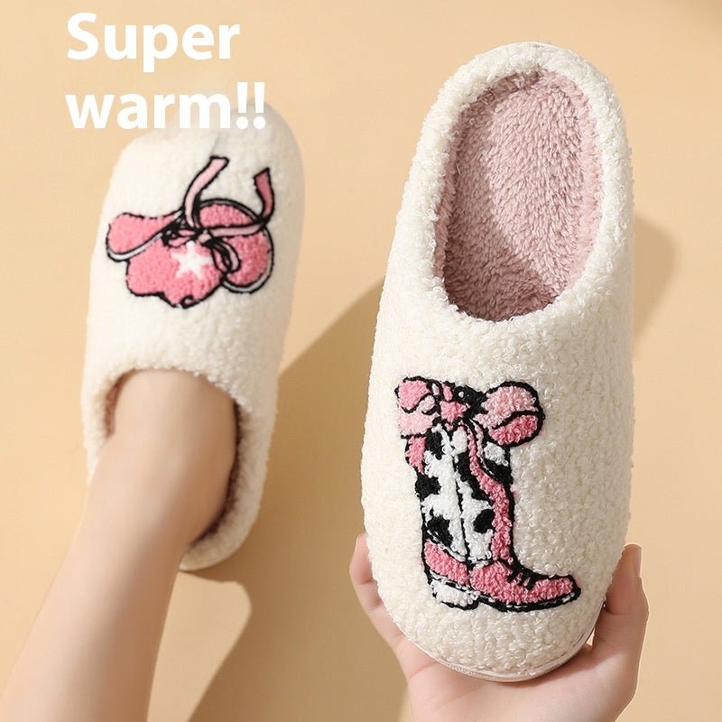 Chaussons en coton confortables, mignons et ornés de dessins animés pour femme - Ivory Deals Market