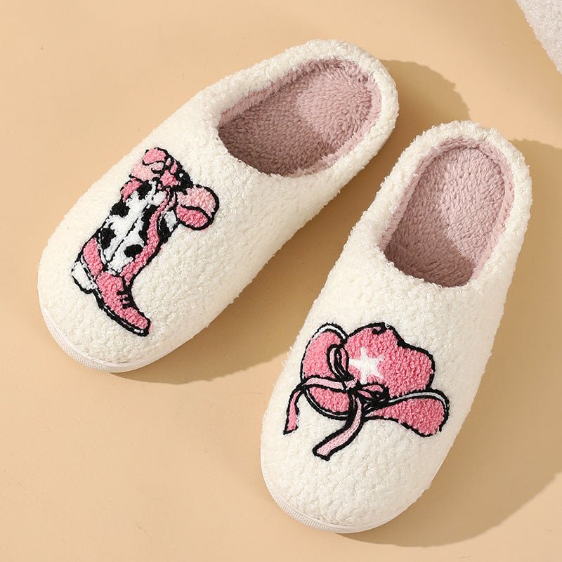 Chaussons en coton confortables, mignons et ornés de dessins animés pour femme - Ivory Deals Market