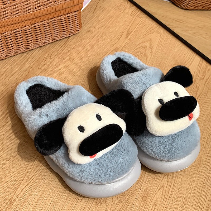 Chaussons en coton mignons avec un motif de chiot cartoon à la maison pour homme et femme - Ivory Deals Market