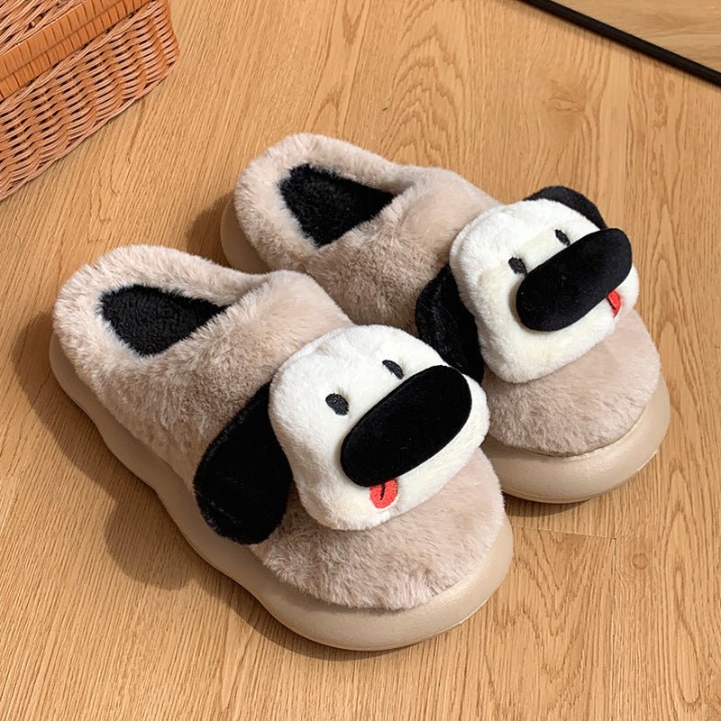 Chaussons en coton mignons avec un motif de chiot cartoon à la maison pour homme et femme - Ivory Deals Market