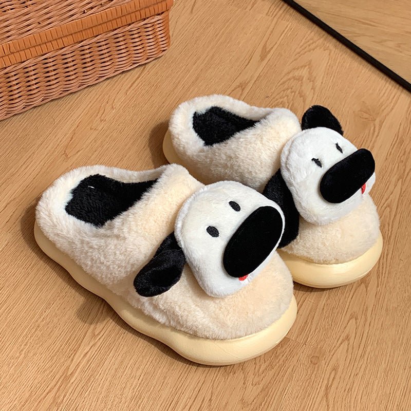 Chaussons en coton mignons avec un motif de chiot cartoon à la maison pour homme et femme - Ivory Deals Market