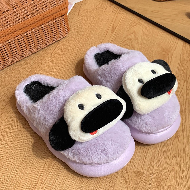 Chaussons en coton mignons avec un motif de chiot cartoon à la maison pour homme et femme - Ivory Deals Market