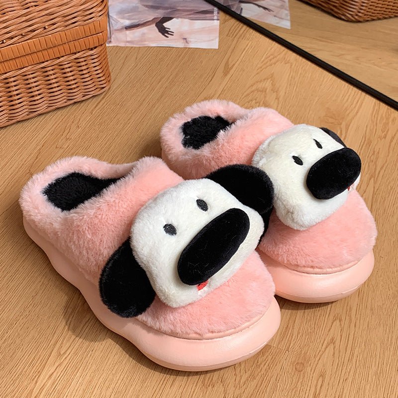 Chaussons en coton mignons avec un motif de chiot cartoon à la maison pour homme et femme - Ivory Deals Market