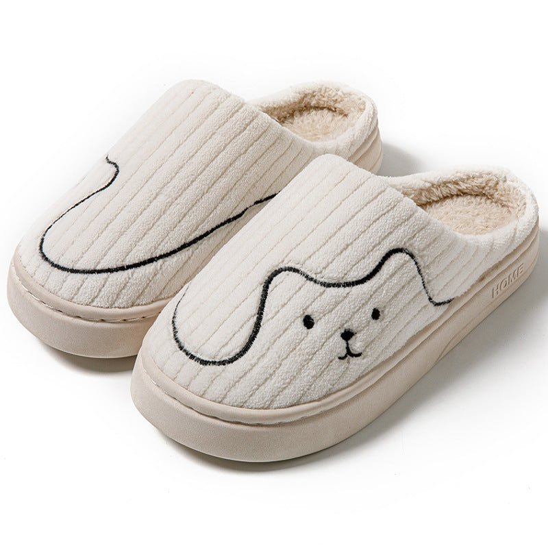 Chaussons pour chat, pantoufles d'intérieur pour couple antidérapants de plancher de chambre à coucher chaussures d'hiver en peluche chaudes pour femmes hommes - Ivory Deals Market