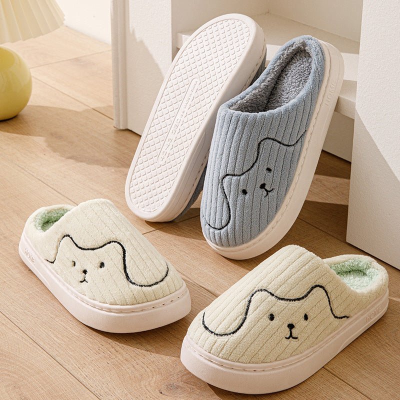 Chaussons pour chat, pantoufles d'intérieur pour couple antidérapants de plancher de chambre à coucher chaussures d'hiver en peluche chaudes pour femmes hommes - Ivory Deals Market