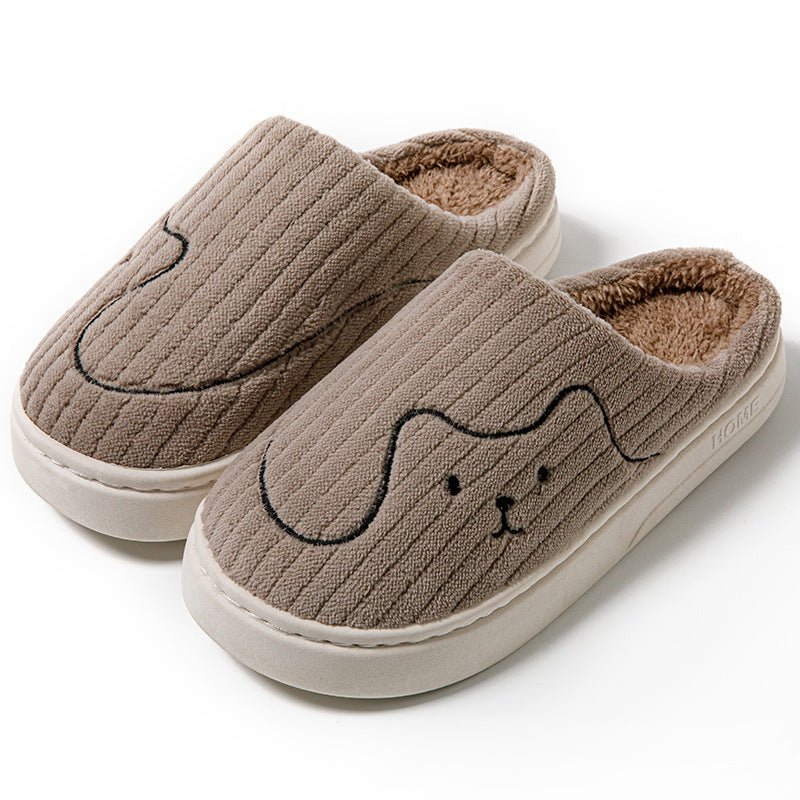 Chaussons pour chat, pantoufles d'intérieur pour couple antidérapants de plancher de chambre à coucher chaussures d'hiver en peluche chaudes pour femmes hommes - Ivory Deals Market