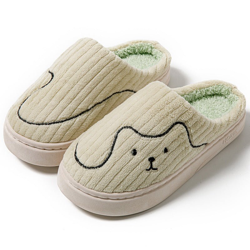 Chaussons pour chat, pantoufles d'intérieur pour couple antidérapants de plancher de chambre à coucher chaussures d'hiver en peluche chaudes pour femmes hommes - Ivory Deals Market