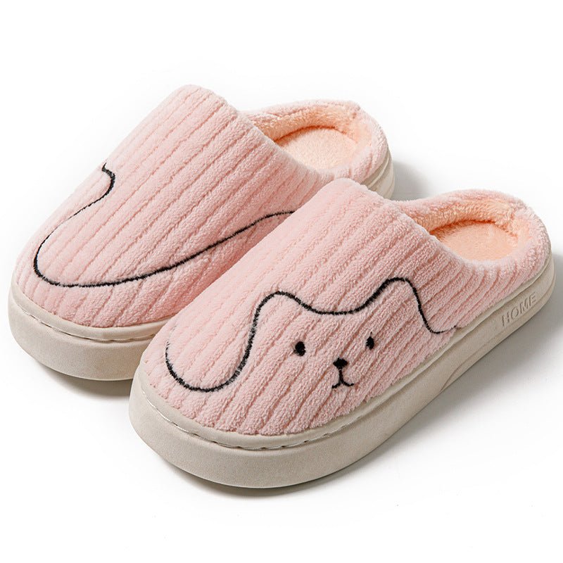 Chaussons pour chat, pantoufles d'intérieur pour couple antidérapants de plancher de chambre à coucher chaussures d'hiver en peluche chaudes pour femmes hommes - Ivory Deals Market