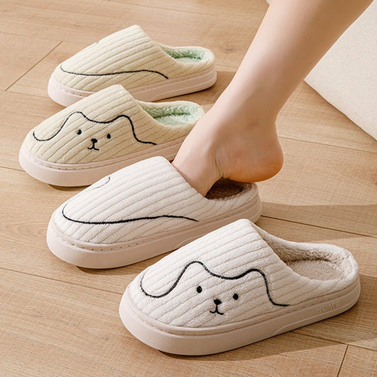 Chaussons pour chat, pantoufles d'intérieur pour couple antidérapants de plancher de chambre à coucher chaussures d'hiver en peluche chaudes pour femmes hommes - Ivory Deals Market