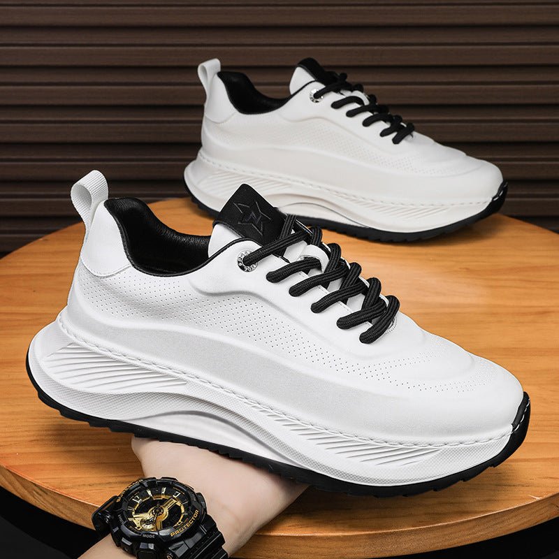 Chaussures de sport à semelles épaisses pour hommes, baskets respirantes à lacets, style papa - Ivory Deals Market