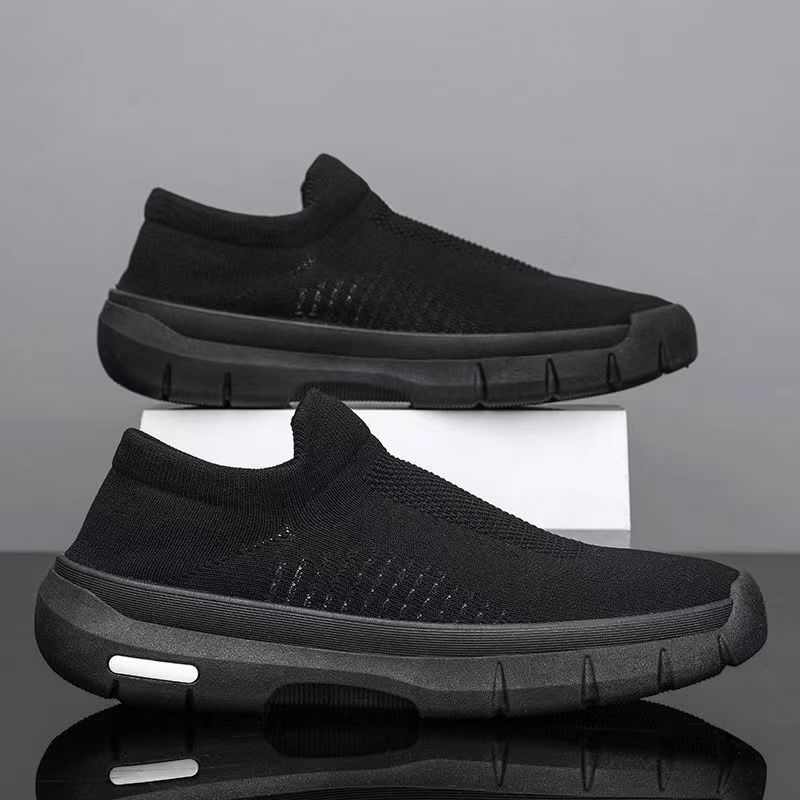 Chaussures de sport en maille respirante pour hommes, chaussures décontractées à enfiler, baskets plates - Ivory Deals Market